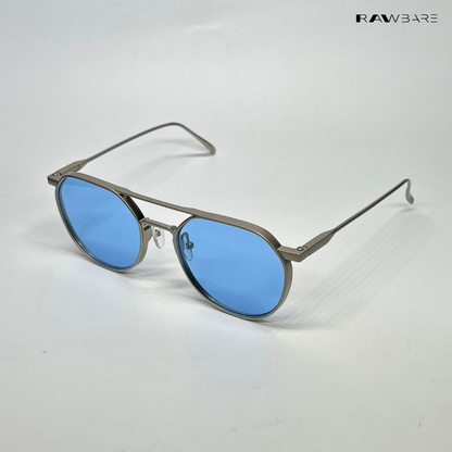 Round Luxe - Blue Silver Round Sunglasses - RB2503