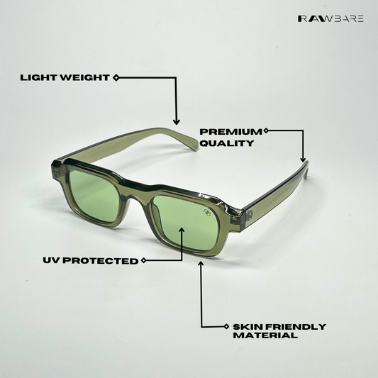 Lilrecta - Green Rectangle Sunglasses - RB2526