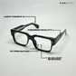 Timeless - Black Blue Cut Rectangle Sunglasses- RB2446