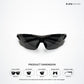 Dagger Rush - Jet Polarized Wrap Around Sunglasses - RB2821