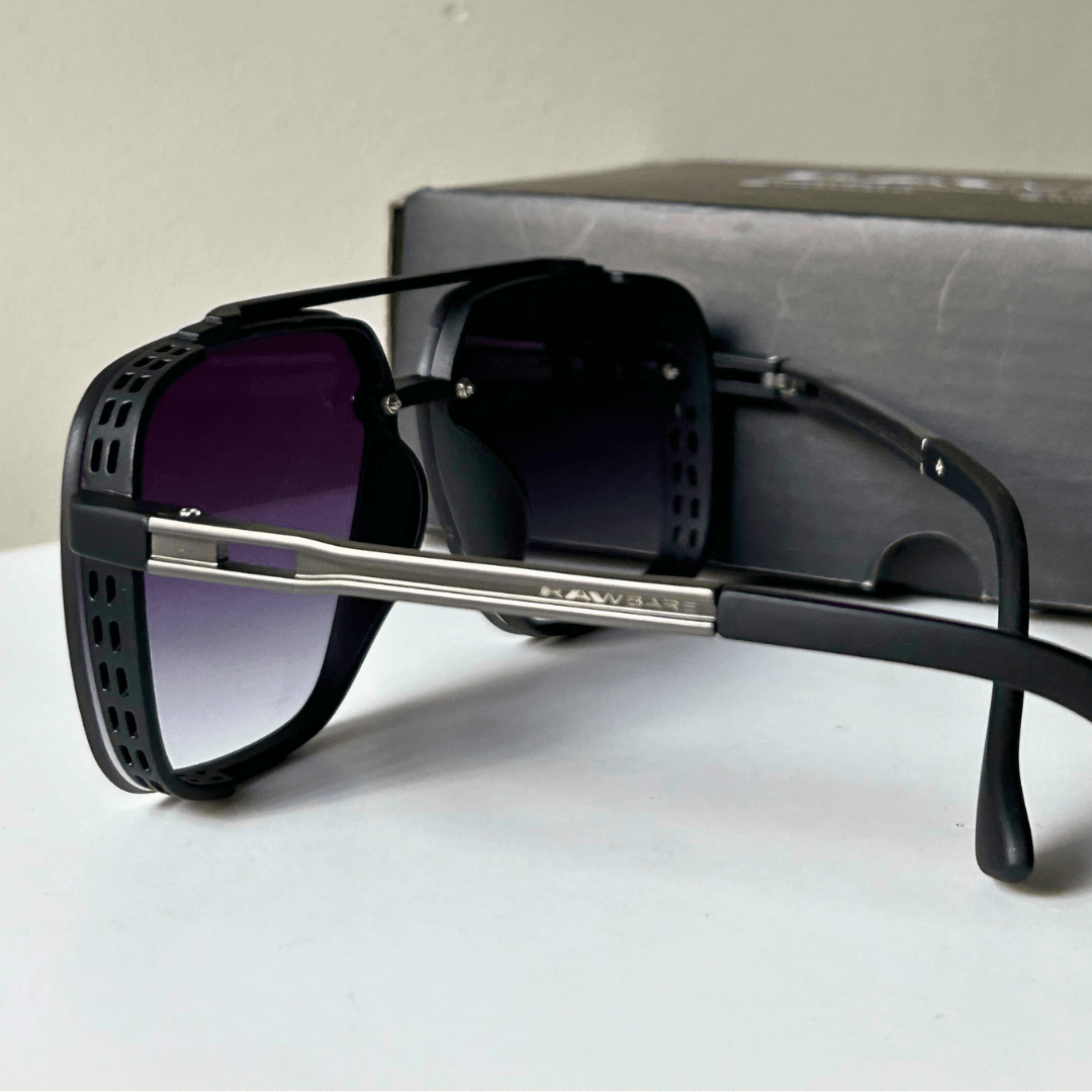 All Black Retro Square Sunglasses