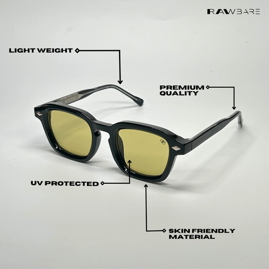 Vortex Shades - Yellow Black Square Sunglasses - RB2537