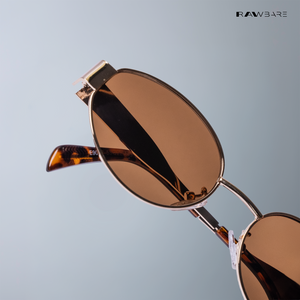 Lunar - Brown Gold Oval Sunglasses - RB2429