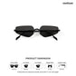 Aqua - Shark Half Rim Tapered Square Sunglasses - RB3002