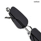Aqua - Shark Half Rim Tapered Square Sunglasses - RB3002