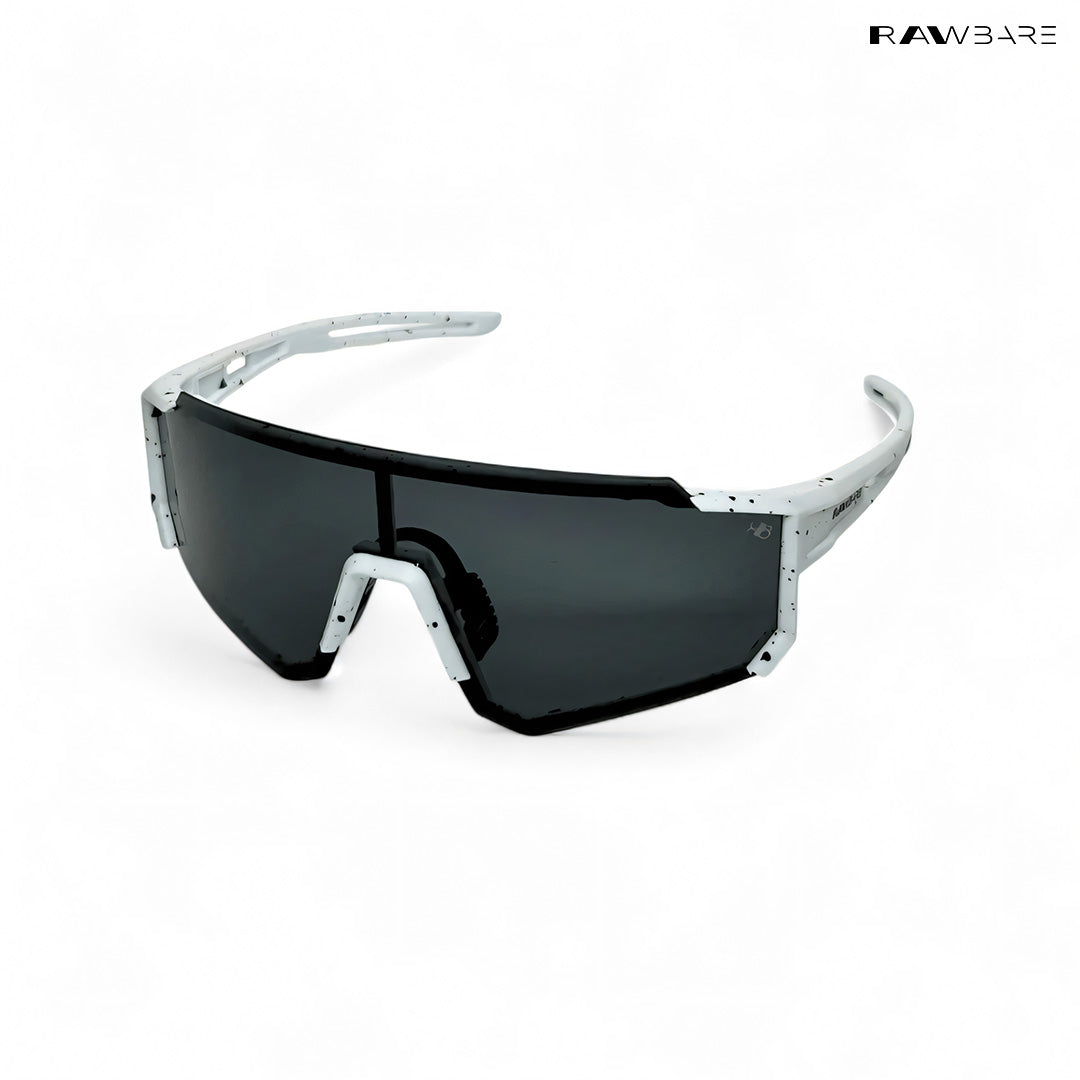 Turbo Tint - White Black Polarized Wrap Around Sunglasses - RB2427