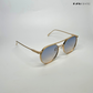Round Luxe - Blue Gold Round Sunglasses - RB2499