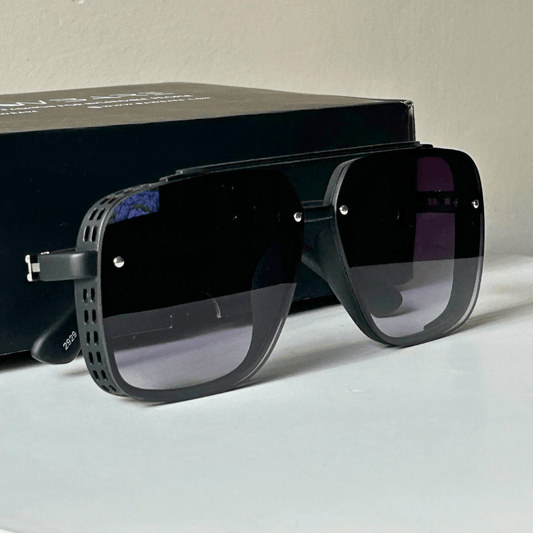 All Black Retro Square Sunglasses - RawBare
