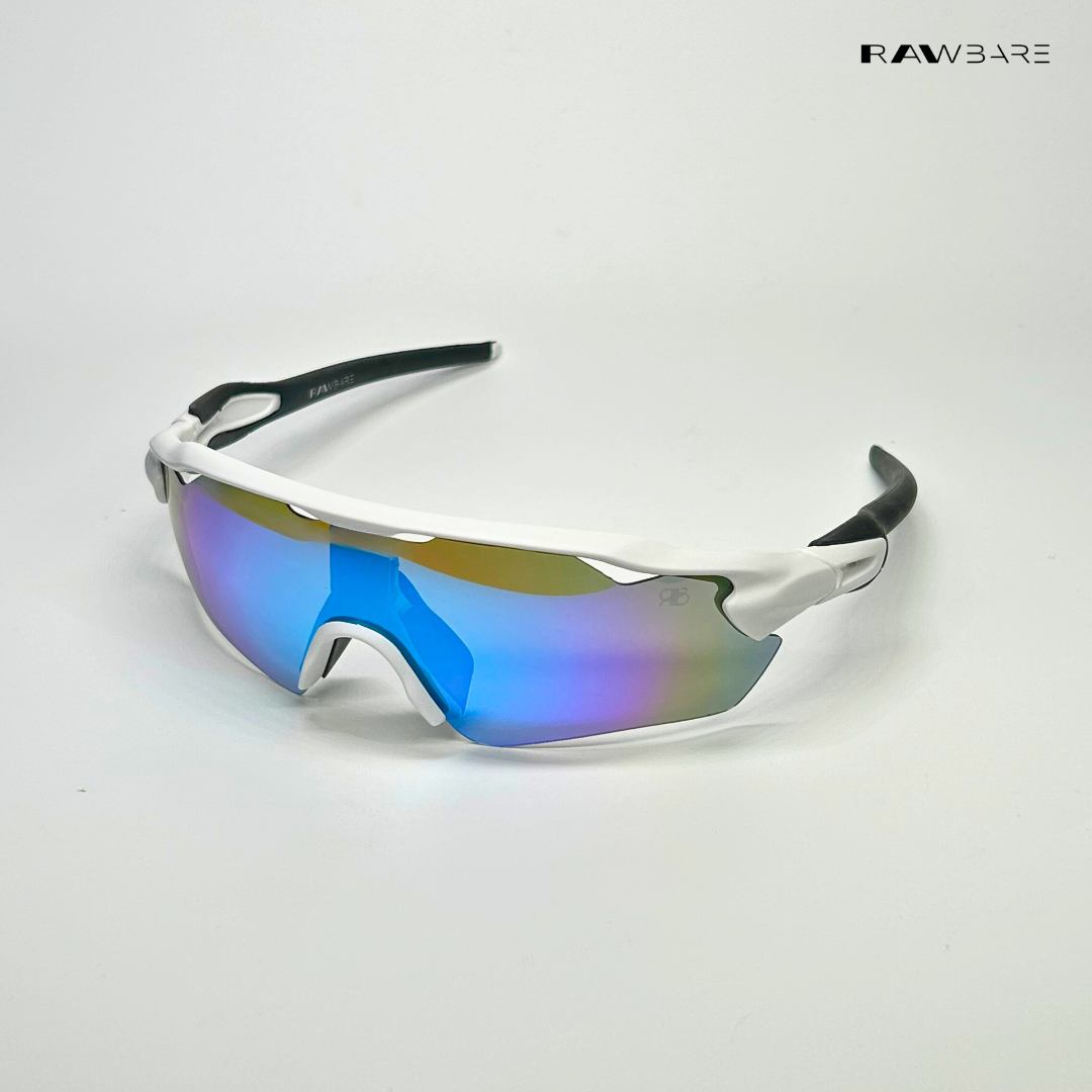 Swift - White Blue Polarized Wrap Around Sunglasses - RB2514