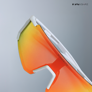 Turbo Sportline - White Orange Polarized Wrap Around Sunglasses - RB2441