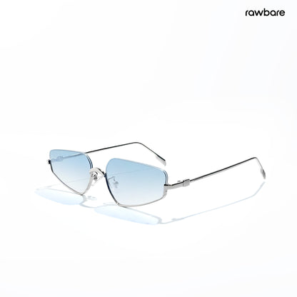 Aqua - Dolphin Half Rim Tapered Square Sunglasses - RB2999