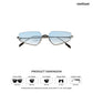 Aqua - Dolphin Half Rim Tapered Square Sunglasses - RB2999