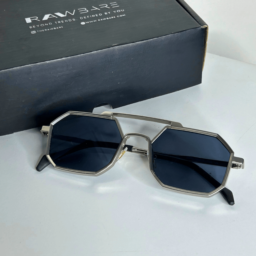 Silver Metal Aviator Sunglasses - RawBare