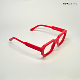 Vintage Cube - Red Blue Cut Rectangle Sunglasses - RB2508