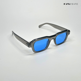 Lilrecta - Grey Blue Rectangle Sunglasses - RB2525