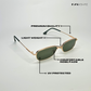 Retro Rim - Green Gold Rectangle Sunglasses - RB2505
