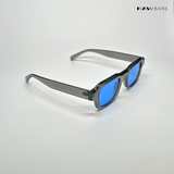 Lilrecta - Grey Blue Rectangle Sunglasses - RB2525