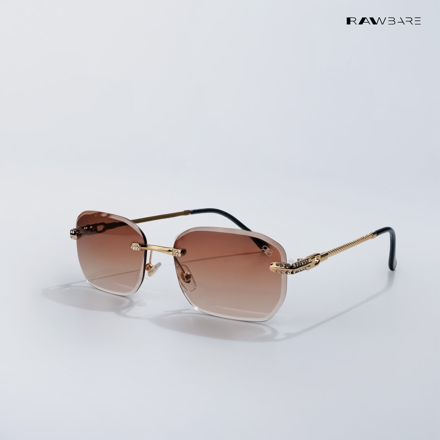 Valencia - Golden Hour Rimless Rectangle Sunglasses - RB2757