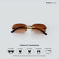 Valencia - Golden Hour Rimless Rectangle Sunglasses - RB2757