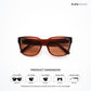 Tawang Edge - Burnt Amber Square Cateye Sunglasses - RB2781