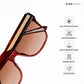 Tawang Edge - Burnt Amber Square Cateye Sunglasses - RB2781