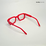 Vintage Cube - Red Blue Cut Rectangle Sunglasses - RB2508