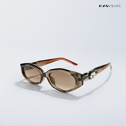 Kodaikanal Hush - Olive Caramel Oval Cateye Sunglasses - RB2767