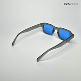 Lilrecta - Grey Blue Rectangle Sunglasses - RB2525