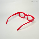 Vintage Cube - Red Blue Cut Rectangle Sunglasses - RB2508