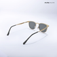 Rivet - Black Gold Rounded Square Sunglasses - RB2682BG