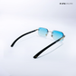 Essent - Blue Aurum Edge Rimless Rectangle Sunglasses - RB2731