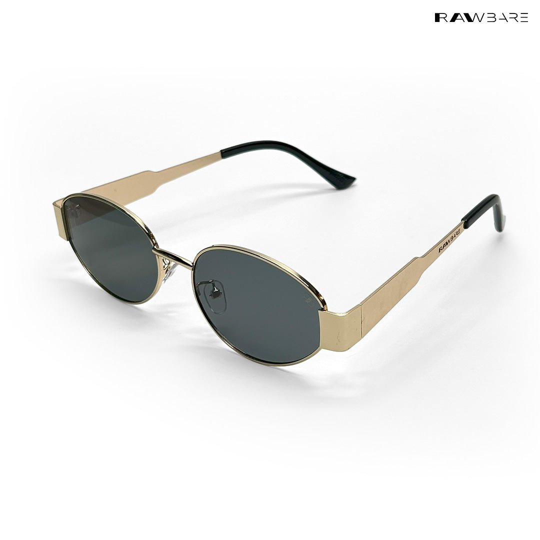 Lunar - Black Gold Oval Sunglasses - RB2430