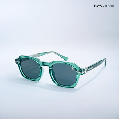 Leh Lucent - Cyber Green Square Sunglasses - RB2646