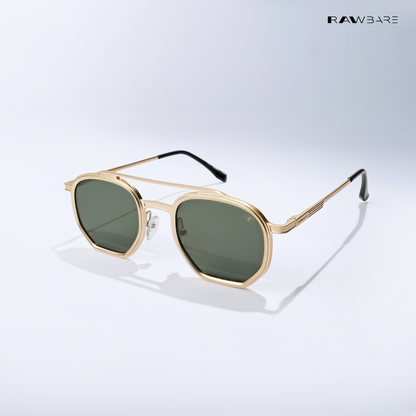 Aeri - Green Gold Hexagon Sunglasses - RB2677GG