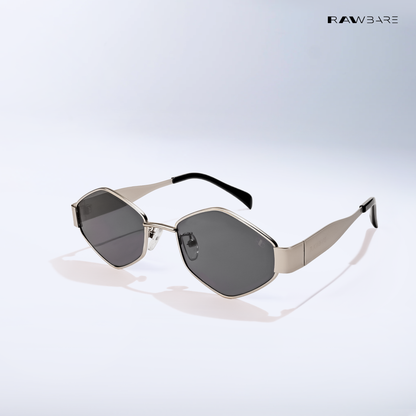 Astral Edge - Silver Black Hexagon Sunglasses - RB2628