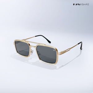Ironline - Black Gold Squared Aviator Sunglasses - RB2678BG
