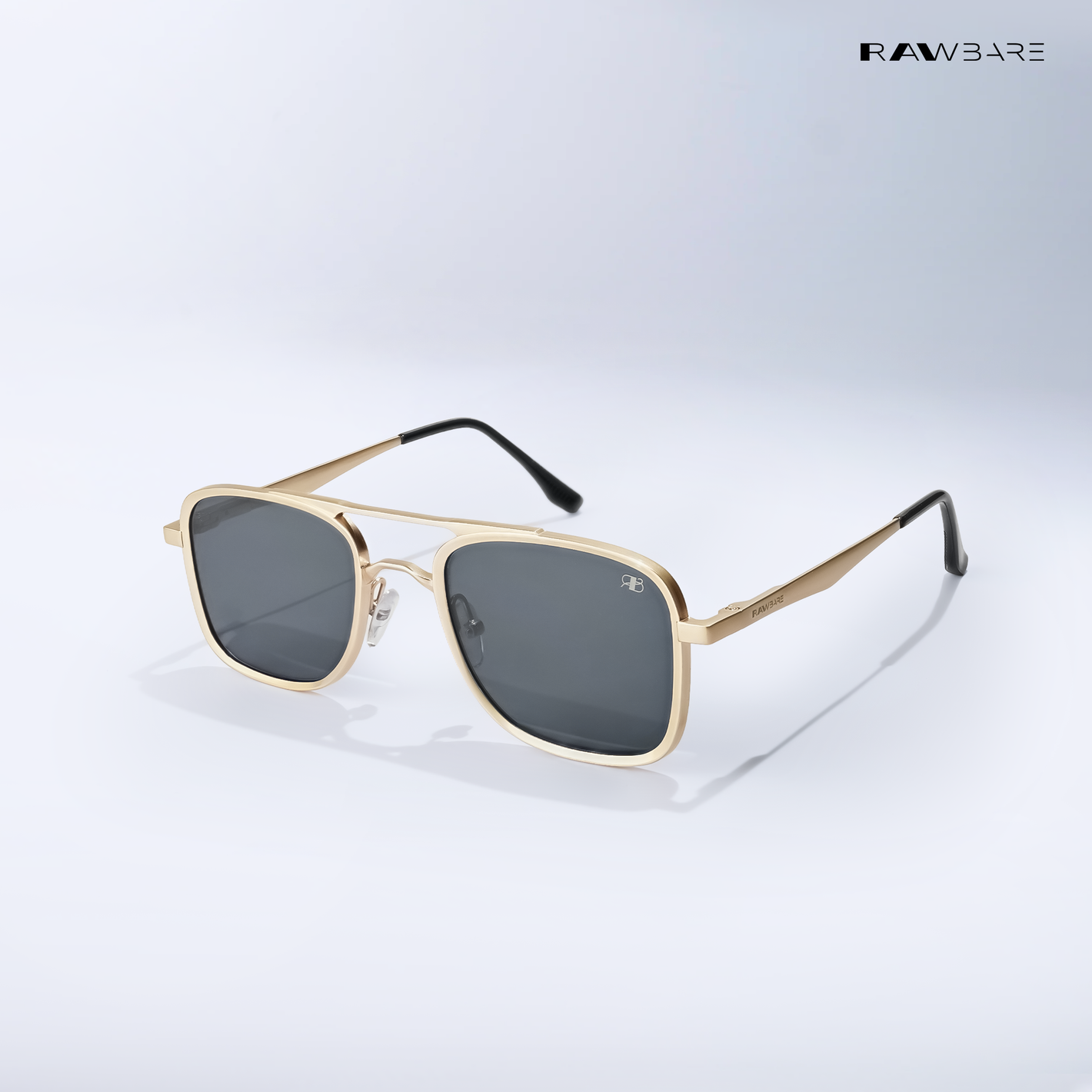 Oxxo - Black Gold Square Aviator Sunglasses - RB2684BG