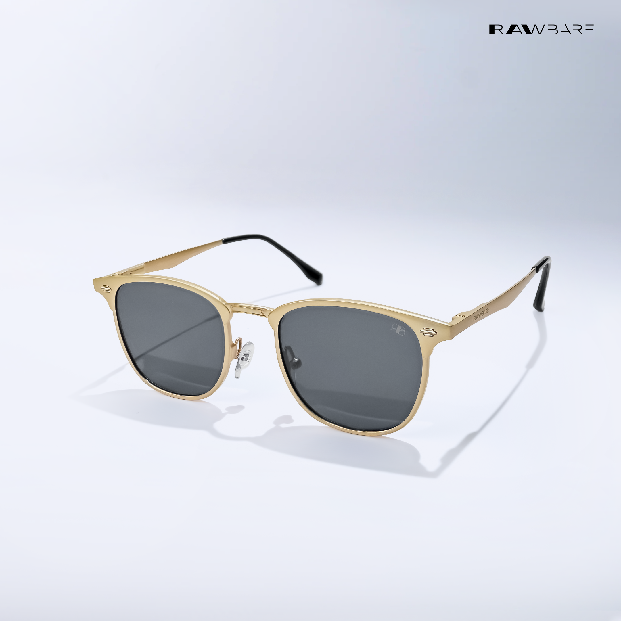 Rivet - Black Gold Rounded Square Sunglasses - RB2682BG — Rawbare