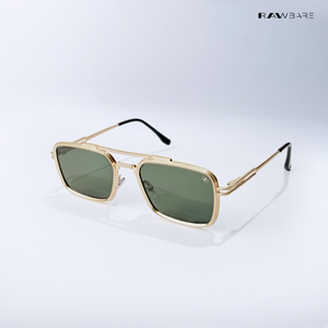 Ironline - Green Gold Squared Aviator Sunglasses - RB2678GG