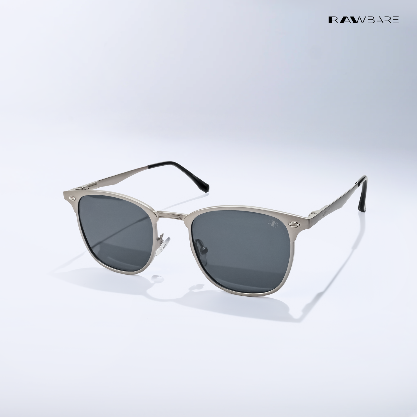 Rivet - Silver Black Rounded Square Sunglasses - RB2682SB