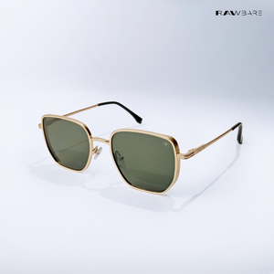 Cinq - Green Gold Square Aviator Sunglasses - RB2681GG