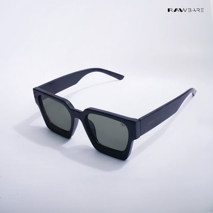 Boxy Bold - Black Green Square Sunglasses - RB2522