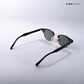 Lucknow Lush - Deep Glade Polarized Clubmaster Half Rim Sunglasses - RB2660
