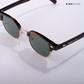 Lucknow Lush - Deep Glade Polarized Clubmaster Half Rim Sunglasses - RB2660