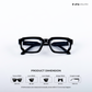 Vintage Cube - Black Blue Cut Rectangle Sunglasses - RB2402