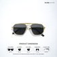 Kayro - Black Gold Square Aviator Sunglasses - RB2676BG