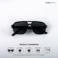 Rohtang Ray - Full Blackout Angular Modified Square Sunglasses - RB2568