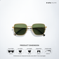 Cinq - Green Gold Square Aviator Sunglasses - RB2681GG