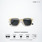 Kalt - Black Gold Rounded Square Sunglasses - RB2680BG