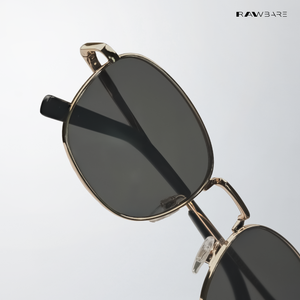 Metal Glint 2.0 - Black Gold Square Sunglasses - RB2633